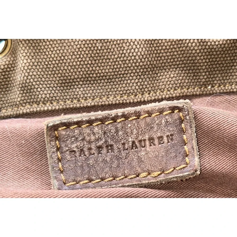 RARE 90's Polo Ralph Lauren military-style canvas leather rucksack commuter bag